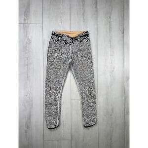 Lululemon Size 4 Real Quick Tight Yoga Leggings Mosaic White/ Black Cropped